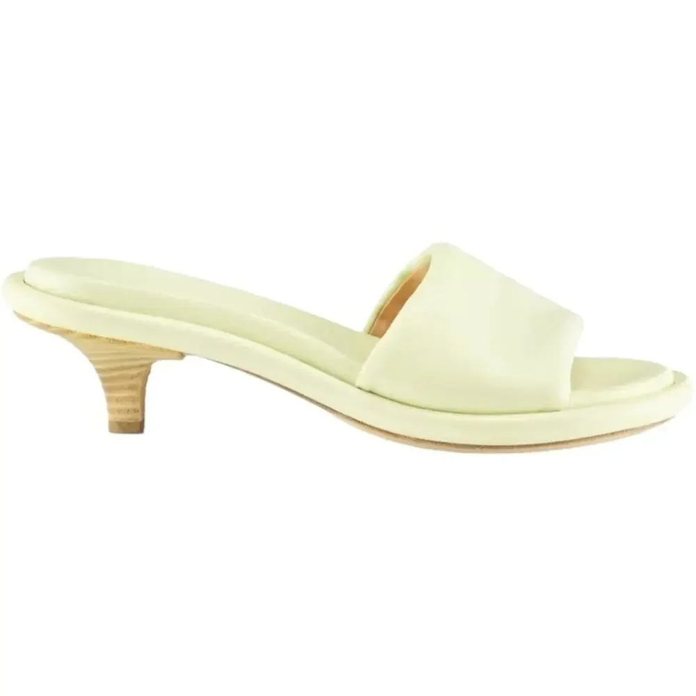Marsèll Spilla Sandola Leather Kitten Heel Pale Green 38 NIB